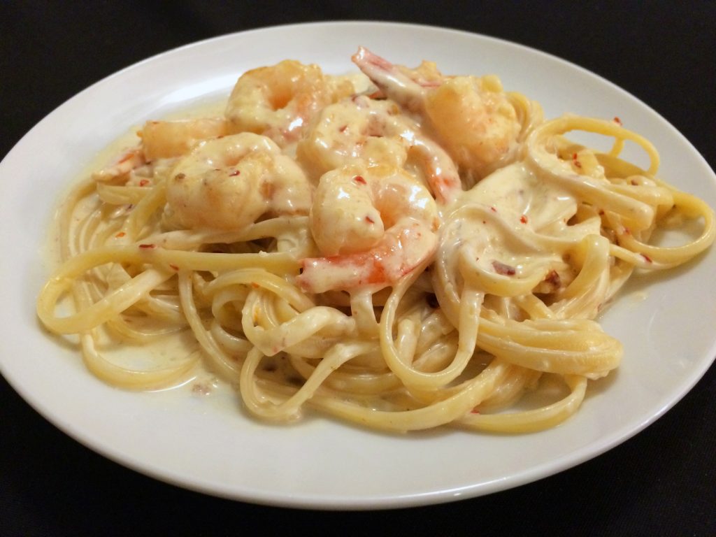 Spicy Shrimp Linguine Alfredo - Meal for the busy